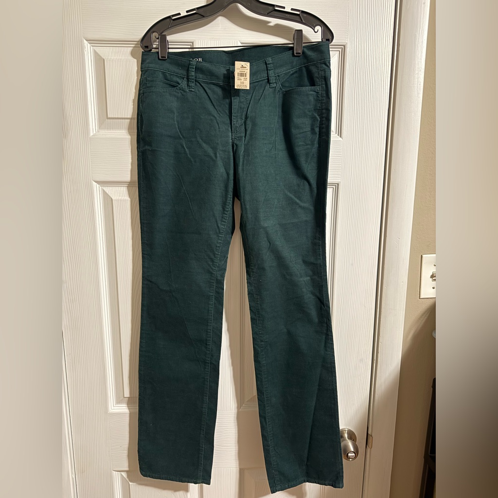 Ann Taylor Hunter Green Corduroy Pants - Size 10 - Nwt